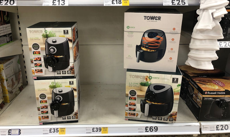 My picture of Tower air fryers on Tesco shelf